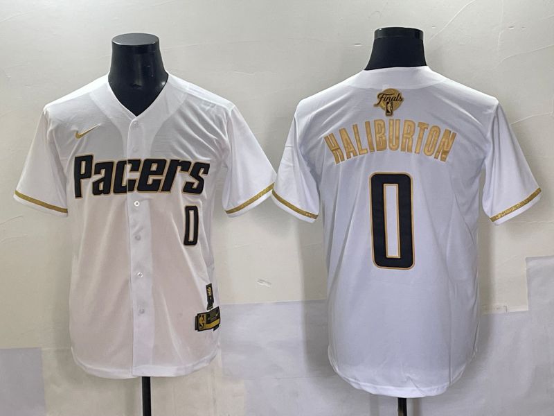 Men 2025 Indiana Pacers #0 Haliburton White Joint Name NBA Jersey style 6->indiana pacers->NBA Jersey